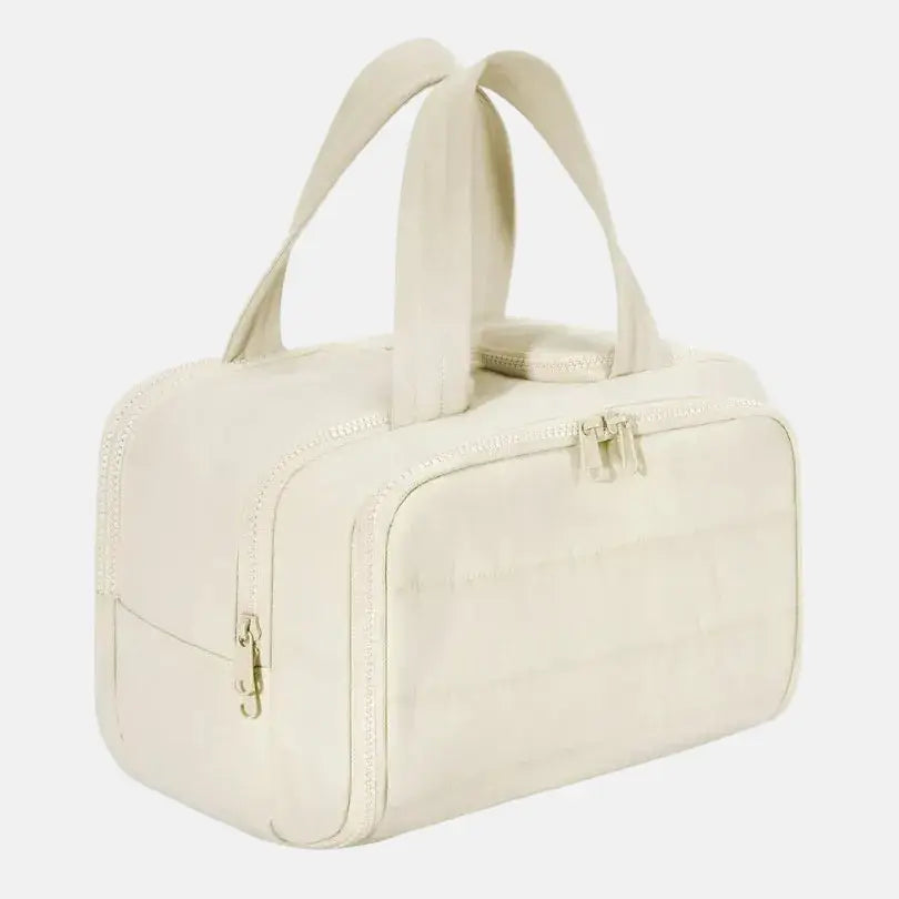 Wide-Open Cosmetic Travel Organizer with Compartments