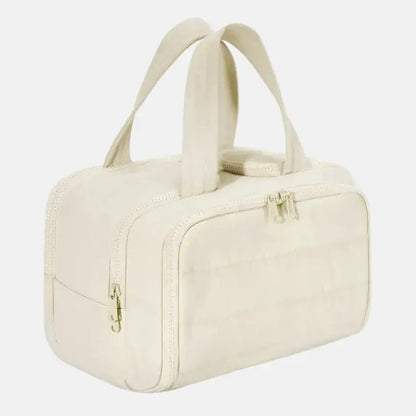 Wide-Open Cosmetic Travel Organizer with Compartments