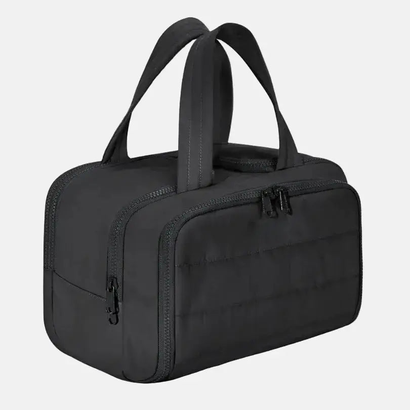 Wide-Open Cosmetic Travel Organizer with Compartments
