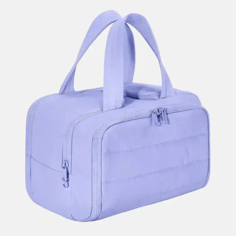 Wide-Open Cosmetic Travel Organizer with Compartments
