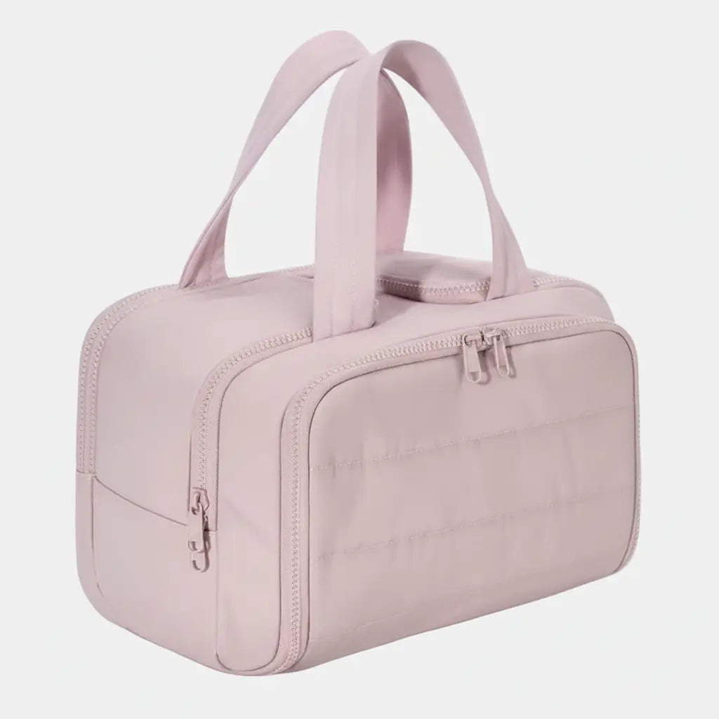 Wide-Open Cosmetic Travel Organizer with Compartments