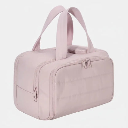 Wide-Open Cosmetic Travel Organizer with Compartments